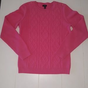 Pink came knit sweater NWOT